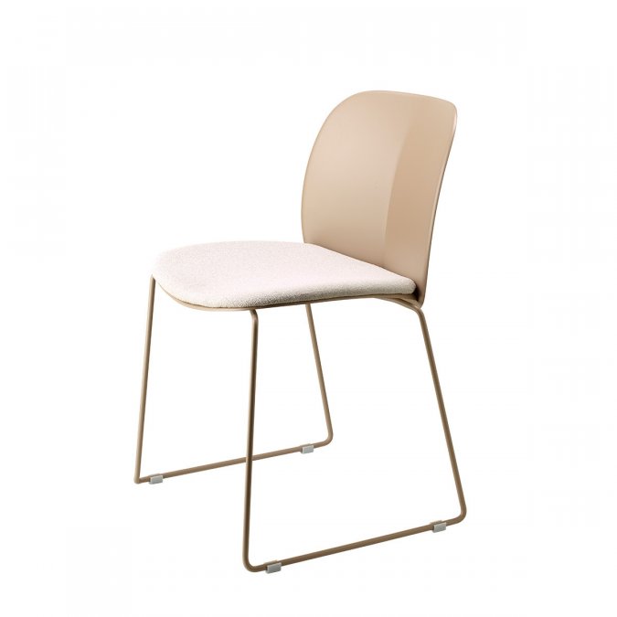 Стул пластиковый на полозьях с подушкой Scab Design Mentha Go Green тортора