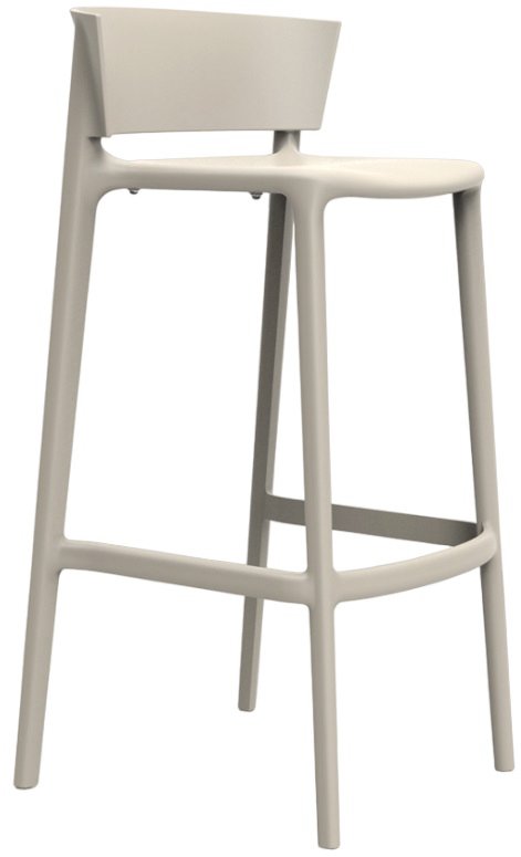Стул пластиковый барный Vondom Africa Basic слоновая кость