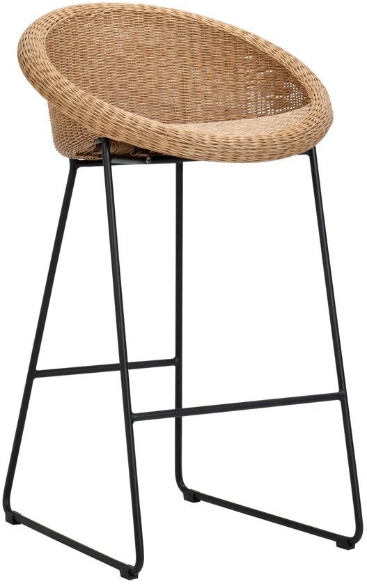 Кресло полубарное плетеное JANUS et Cie Gigi II черный, кленовый