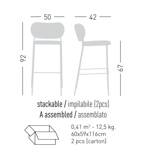 Кресло полубарное с обивкой Gaber Nuta Light Plus Stool 67