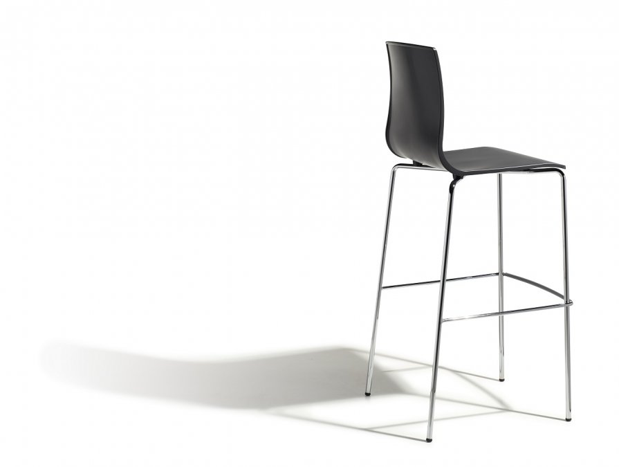 Стул барный пластиковый Scab Design Alice Barstool хром, антрацит
