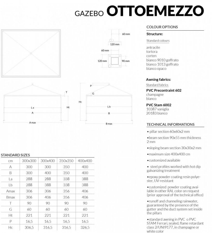 Шатер квадратный Ottoemezzo