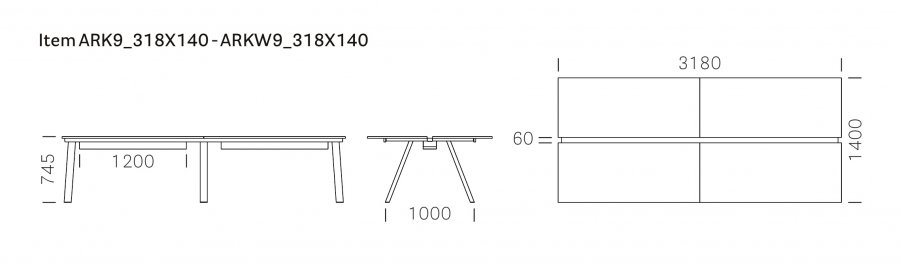 Стол ламинированный с каналом для протяжки проводов Arki-Table Desk