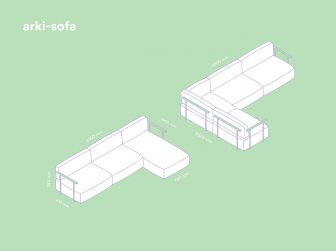 Модуль угловой с левым подлокотником Arki-Sofa