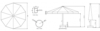 Зонт профессиональный Ø5 м Lux Telescopic Manuel
