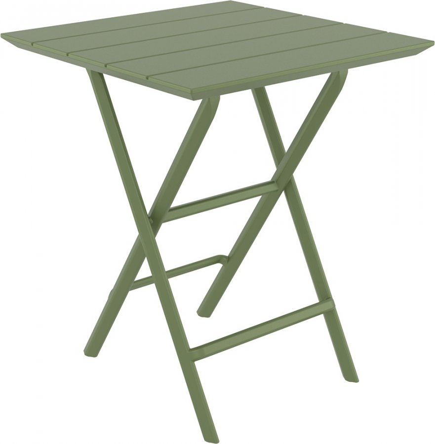 Стол пластиковый складной Helen Folding Table 60, оливковый, 600х600х740 мм