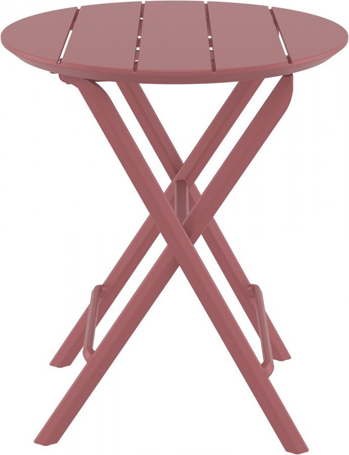 Стол пластиковый складной Helen Folding Table Ø60, марсала, Ø600х740 мм