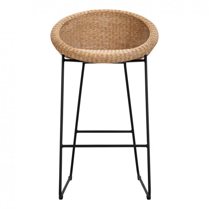 Кресло полубарное плетеное JANUS et Cie Gigi II черный, кленовый