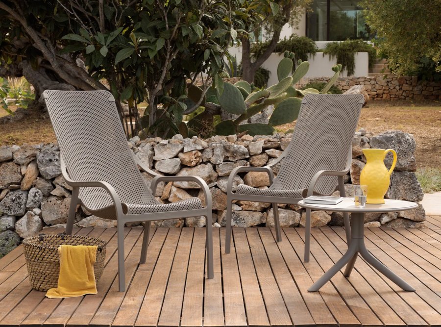 Стол пластиковый обеденный Spritz + Spritz Mini, тортора, Ø605х400-765 мм