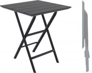 Стол пластиковый складной Helen Folding Table 60, черный, 600х600х740 мм