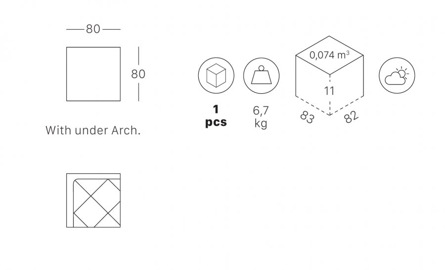 Столешница пластиковая квадратная для подстолья Dodo, Domino Folding
