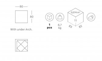 Столешница пластиковая квадратная для подстолья Dodo, Domino Folding