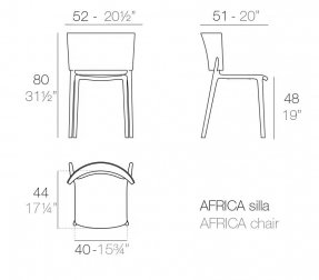 Стул пластиковый Vondom Africa Basic белый