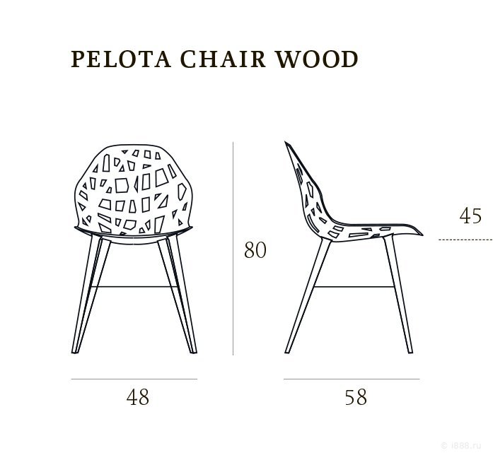 Стул металлический Pelota Wood