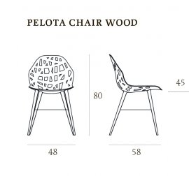 Стул металлический Pelota Wood