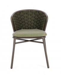 Стул плетеный с подушкой Garden Relax Harlow коричневый, зеленый, оливковый