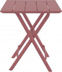 Стол пластиковый складной Helen Folding Table 60, марсала, 600х600х740 мм