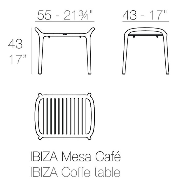 Столик пластиковый для лежака Ibiza Basic