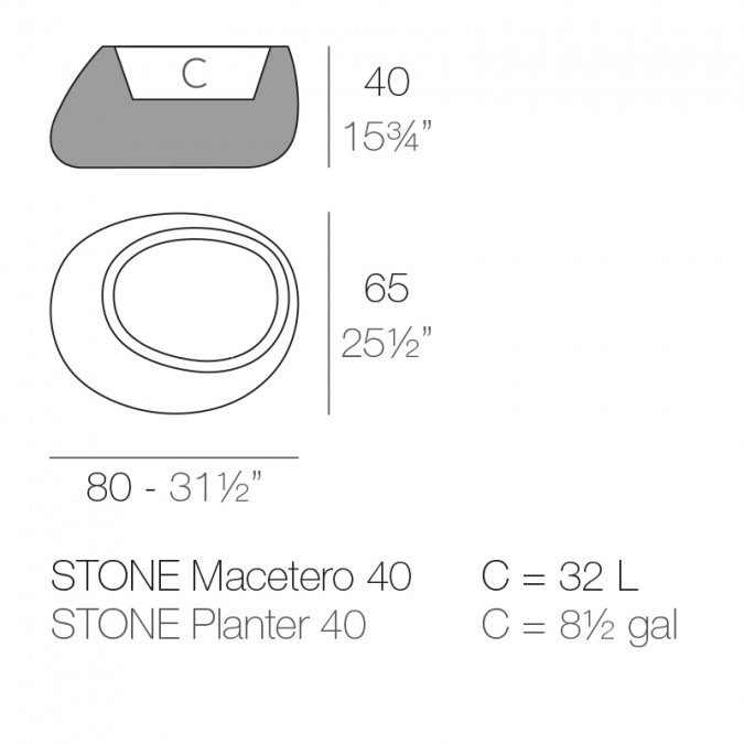 Кашпо пластиковое Stone Basic