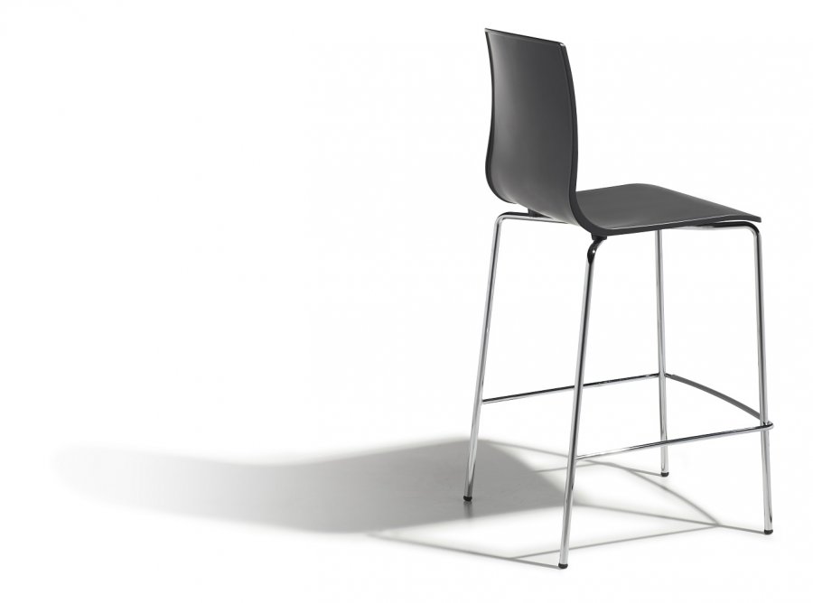 Стул полубарный пластиковый Scab Design Alice Barstool хром, антрацит