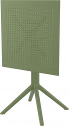 Стол пластиковый складной Sky Folding Table 60, оливковый, 600х600х740 мм