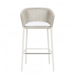 Кресло барное плетеное с подушками JANUS et Cie Knot окаменелость