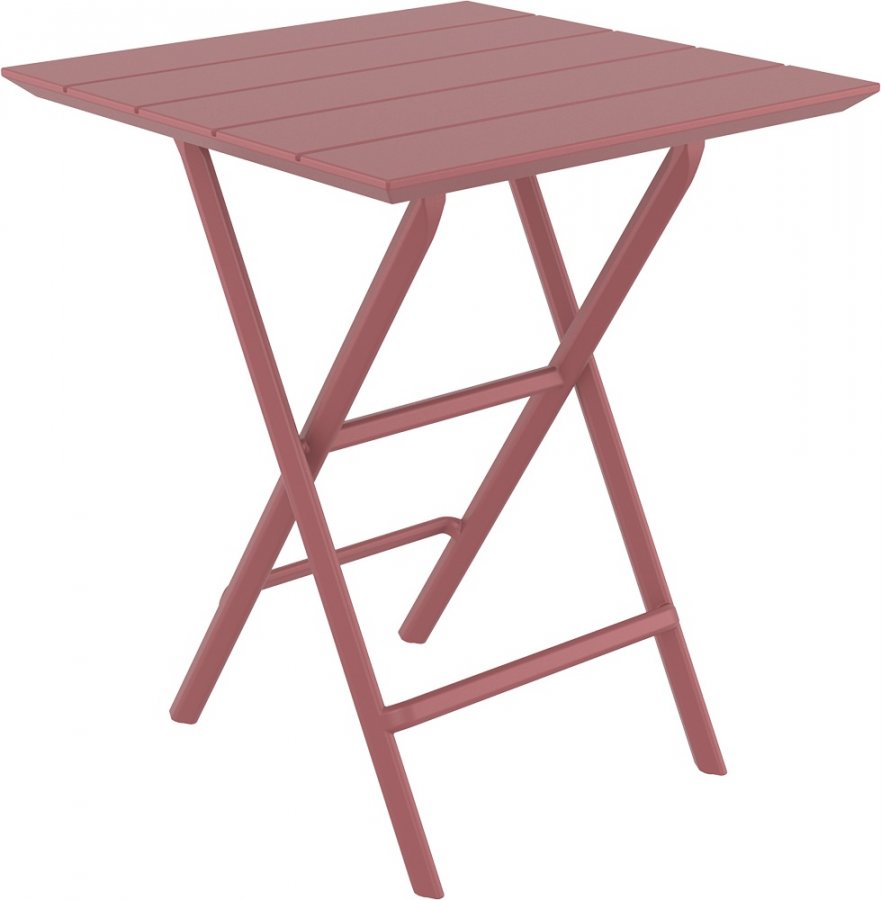 Стол пластиковый складной Helen Folding Table 60, марсала, 600х600х740 мм