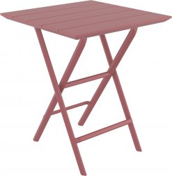 Стол пластиковый складной Helen Folding Table 60, марсала, 600х600х740 мм