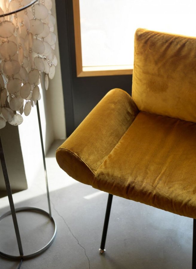 Кресло с обивкой Quinti Ginevra Design Roberto Baciocchi никелированный