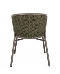 Стул плетеный с подушкой Garden Relax Harlow коричневый, зеленый, оливковый