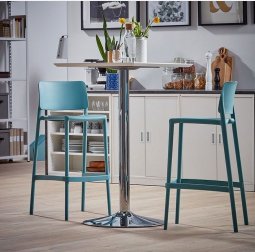 Стул пластиковый барный PAPATYA Joy-S Bar 75 голубой