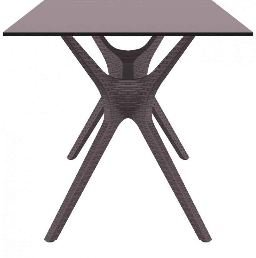 Стол пластиковый Ibiza Table 140, коричневый, 1400х800х740 мм