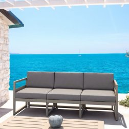 Диван пластиковый трехместный с подушками Mykonos XL