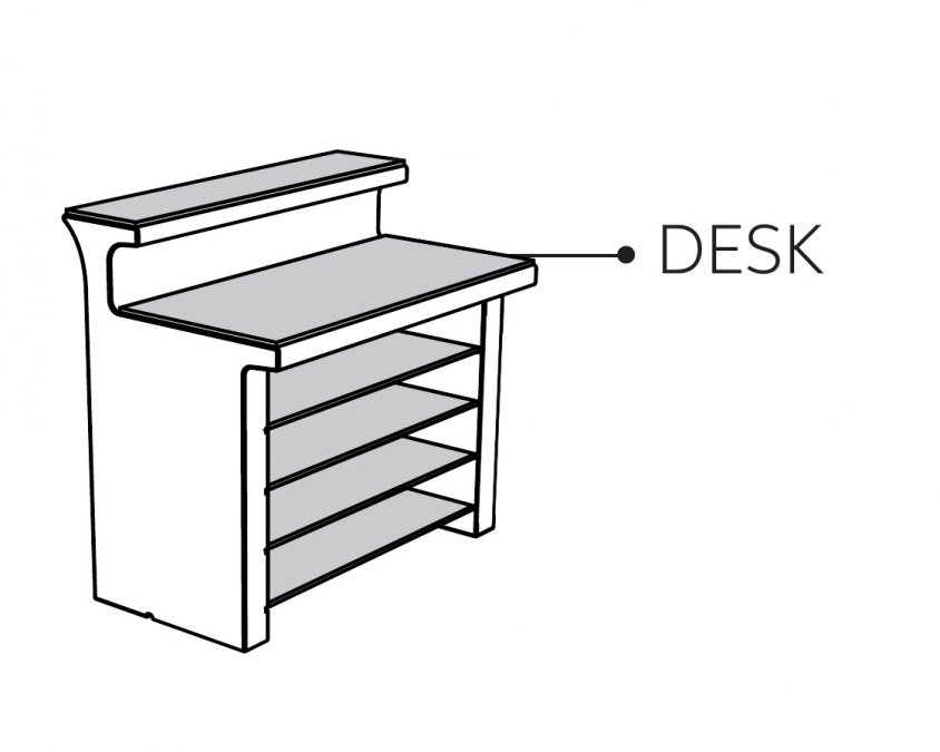 Столешница стеклянная для барной стойки Break Line Desk