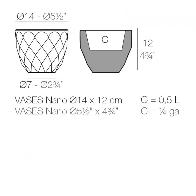 Кашпо пластиковое Vases Basic