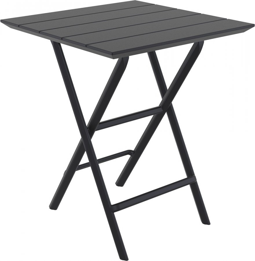 Стол пластиковый складной Helen Folding Table 60, черный, 600х600х740 мм