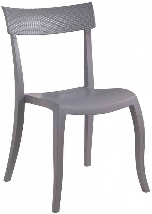 Стул пластиковый PAPATYA Hera-SP Rattan серый