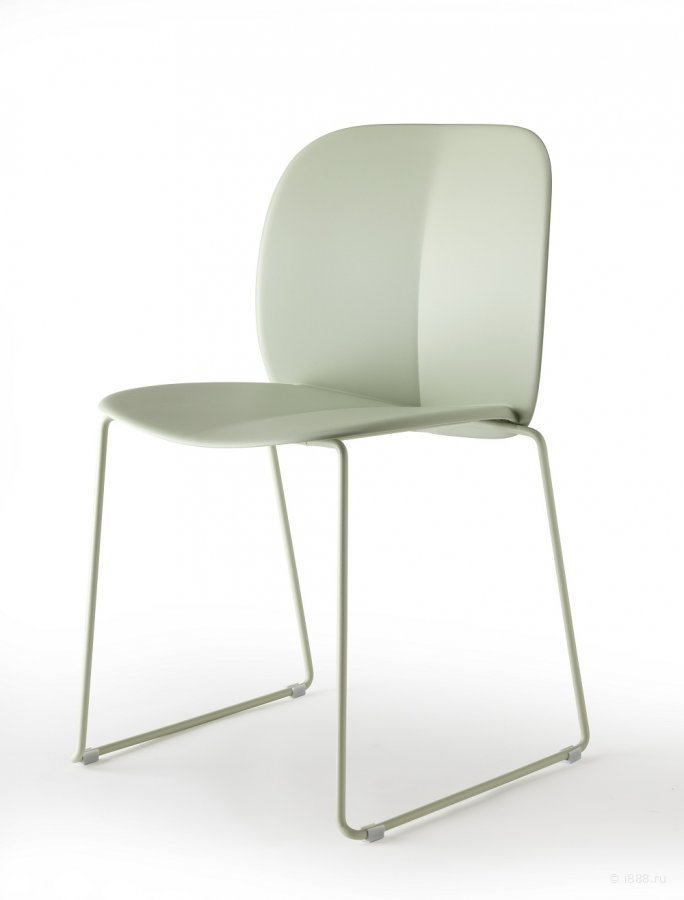Стул пластиковый на полозьях Scab Design Mentha Go Green зеленый шалфей