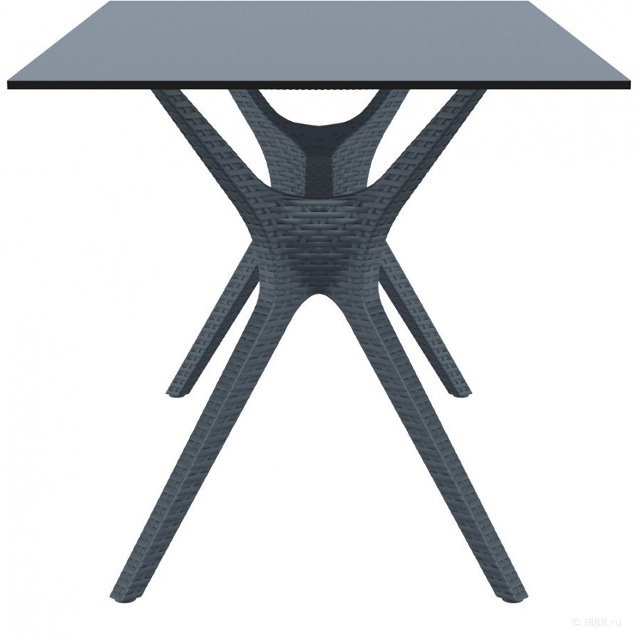 Стол пластиковый Ibiza Table 140, антрацит, 1400х800х740 мм