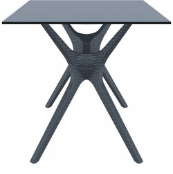Стол пластиковый Ibiza Table 140, антрацит, 1400х800х740 мм