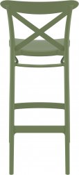 Стул пластиковый барный Siesta Contract Cross Bar 75 оливковый