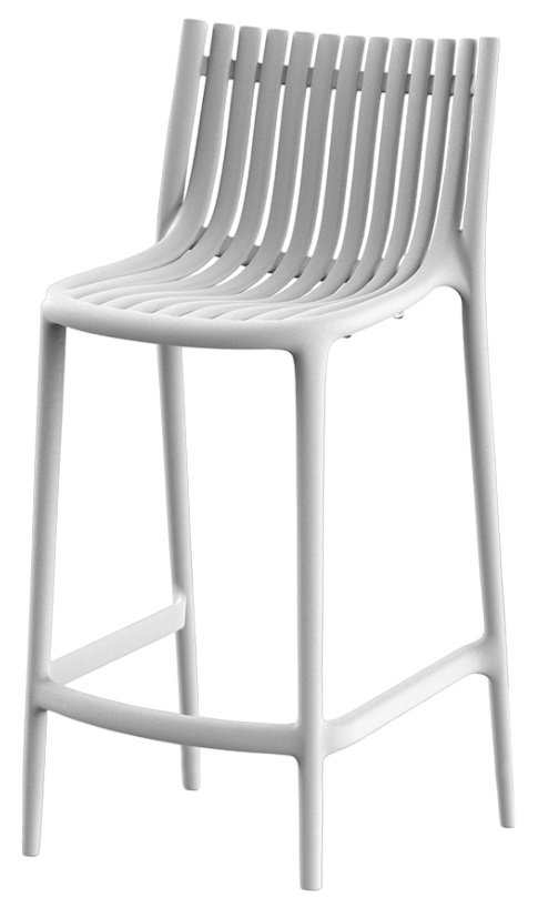 Стул пластиковый полубарный Vondom Ibiza Basic белый