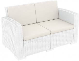 Диван пластиковый плетеный двухместный с подушками Monaco Lounge
