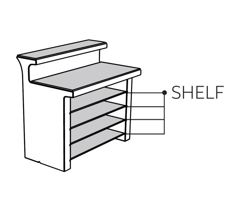 Полка стеклянная для барной стойки Break Line Glass Shelf