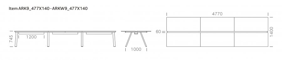 Стол ламинированный с каналом для протяжки проводов Arki-Table Desk