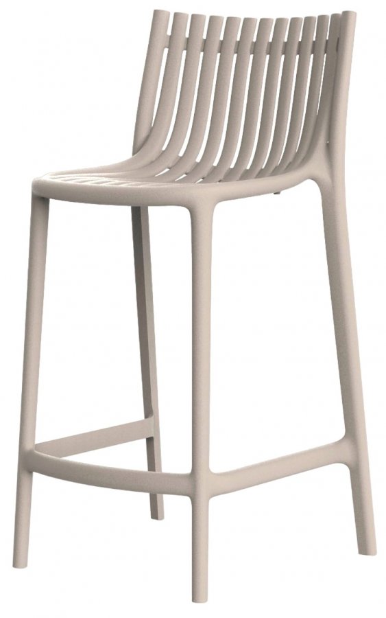 Стул пластиковый полубарный Vondom Ibiza Basic слоновая кость