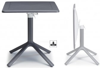 Стол пластиковый складной Eco Folding, антрацит, 700х700х750 мм