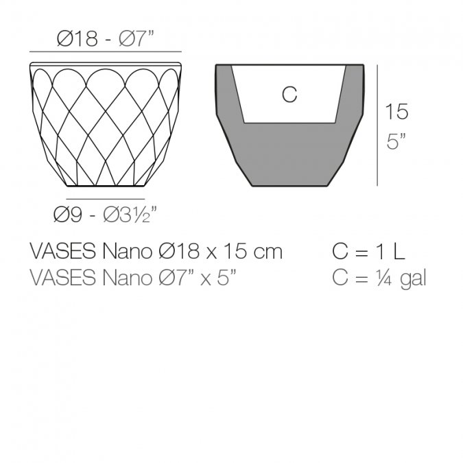 Кашпо пластиковое Vases Basic