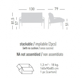 Диван двухместный Pilar Sofa