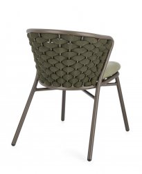 Стул плетеный с подушкой Garden Relax Harlow коричневый, зеленый, оливковый